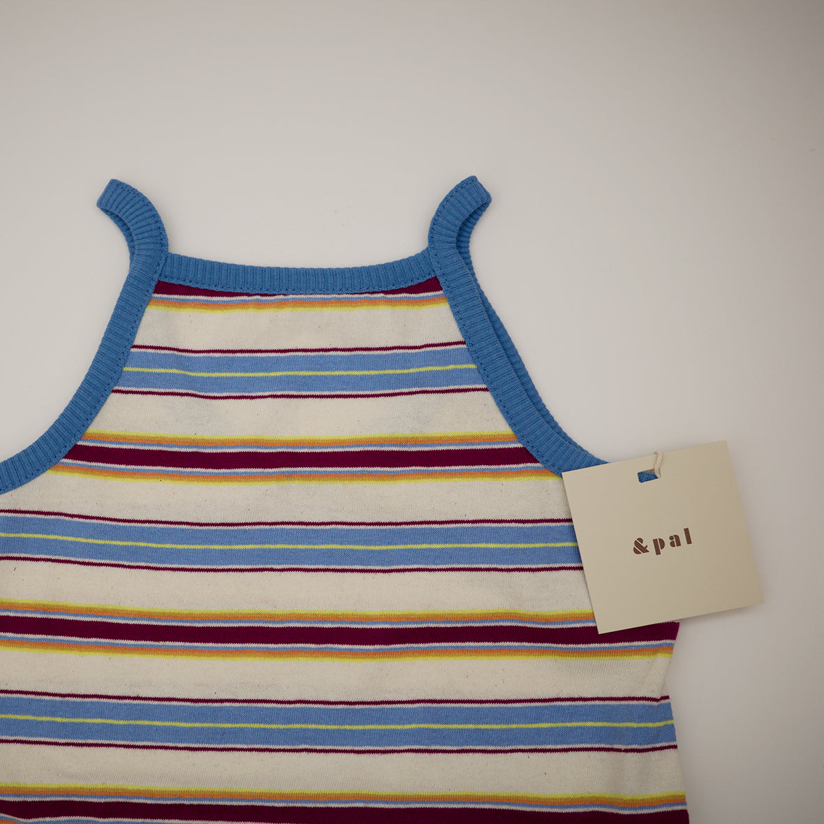 【30%OFF】&pal - multi border one-piece<blue>
