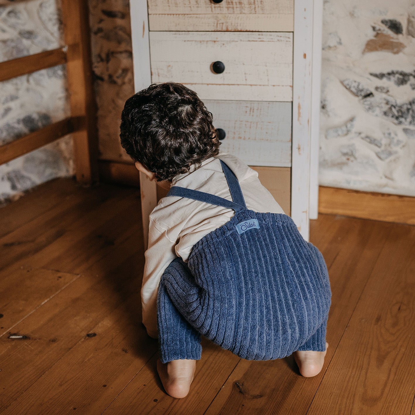 Silly Silas - Granny Teddy Footless 復古泰迪吊帶褲 <Steel Blue>