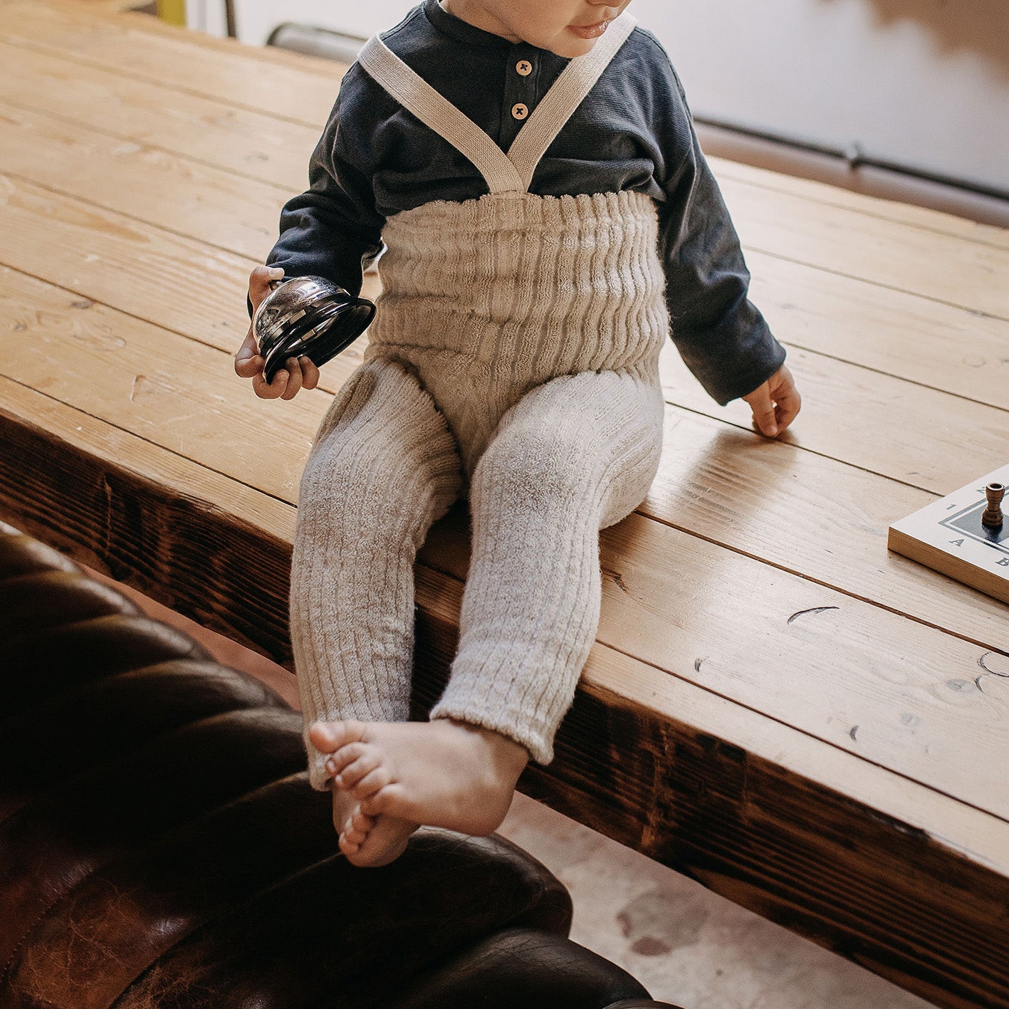 Silly Silas - Granny Teddy Footless 復古泰迪吊帶褲 <Cream Blend>