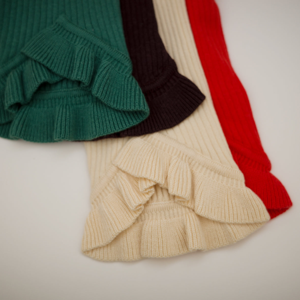 süß - Frilled Knit Unitard<TOMATO RED>