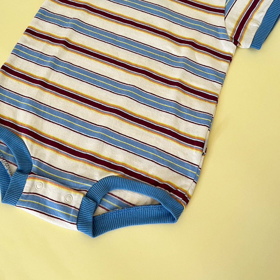 【30%OFF】&pal - multi summer border nosleeve rompus<blue>