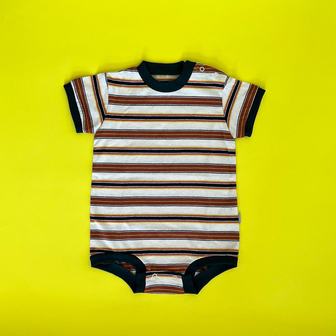 【30%OFF】&pal - multi summer border nosleeve rompus<brown>
