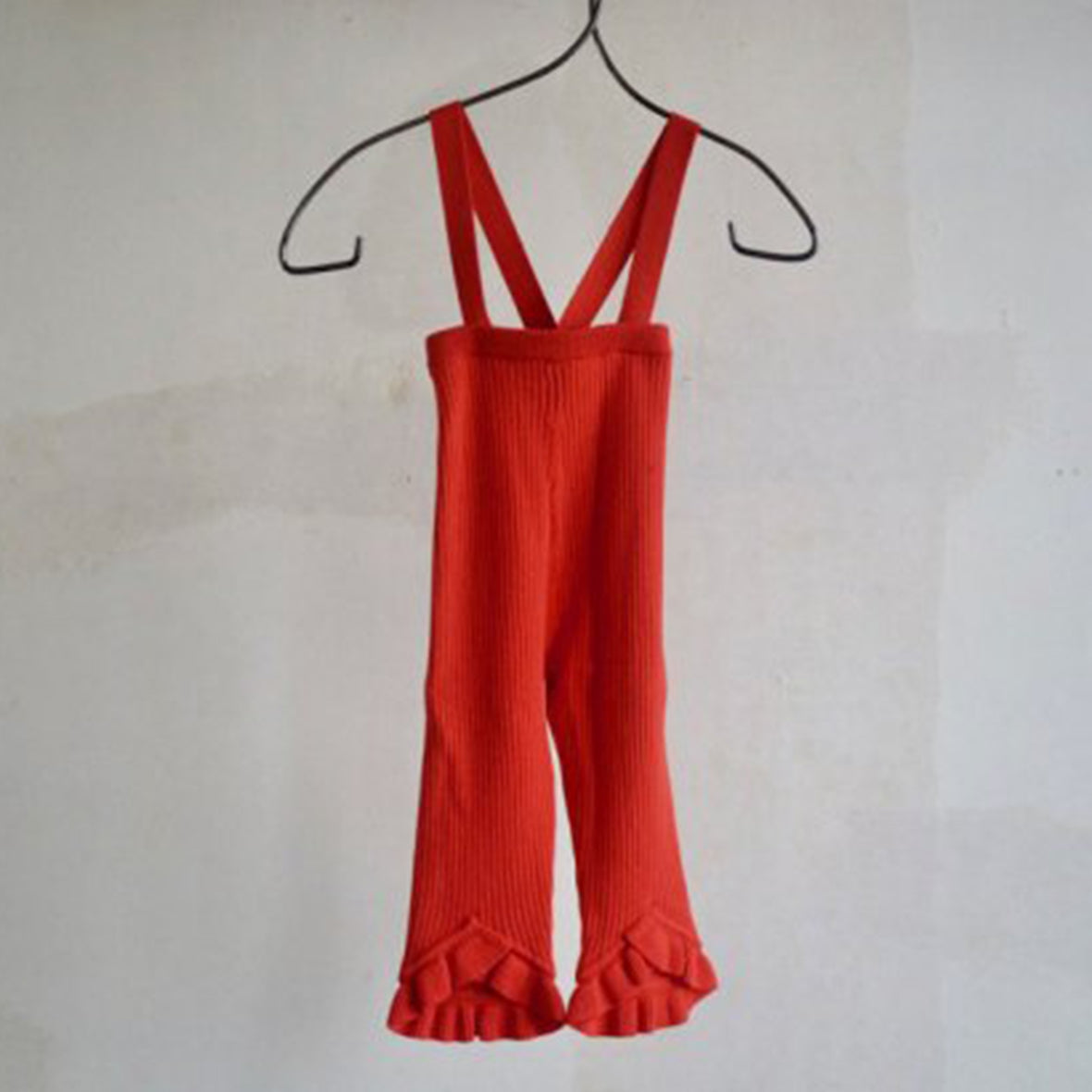 süß - Frilled Knit Unitard<BROWN>