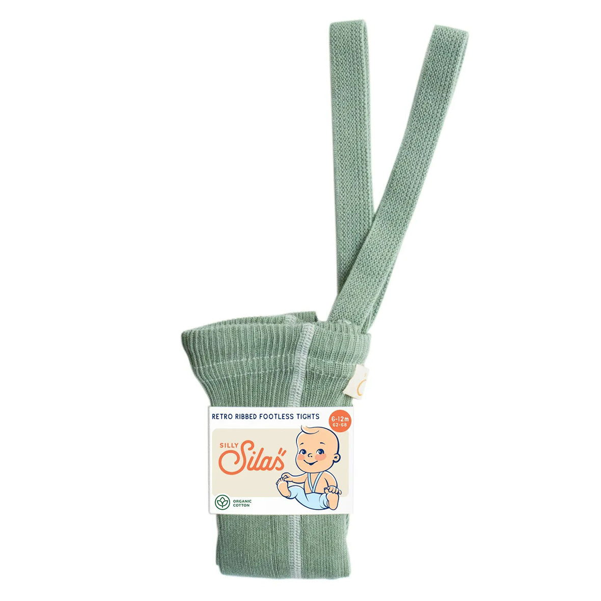Silly Silas - Footless 有機棉吊帶長褲 <Matcha Oat Latte>