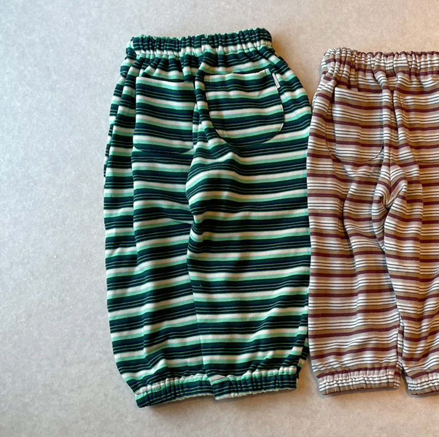 【30%OFF】&pal - Multi border sweat pants<green>