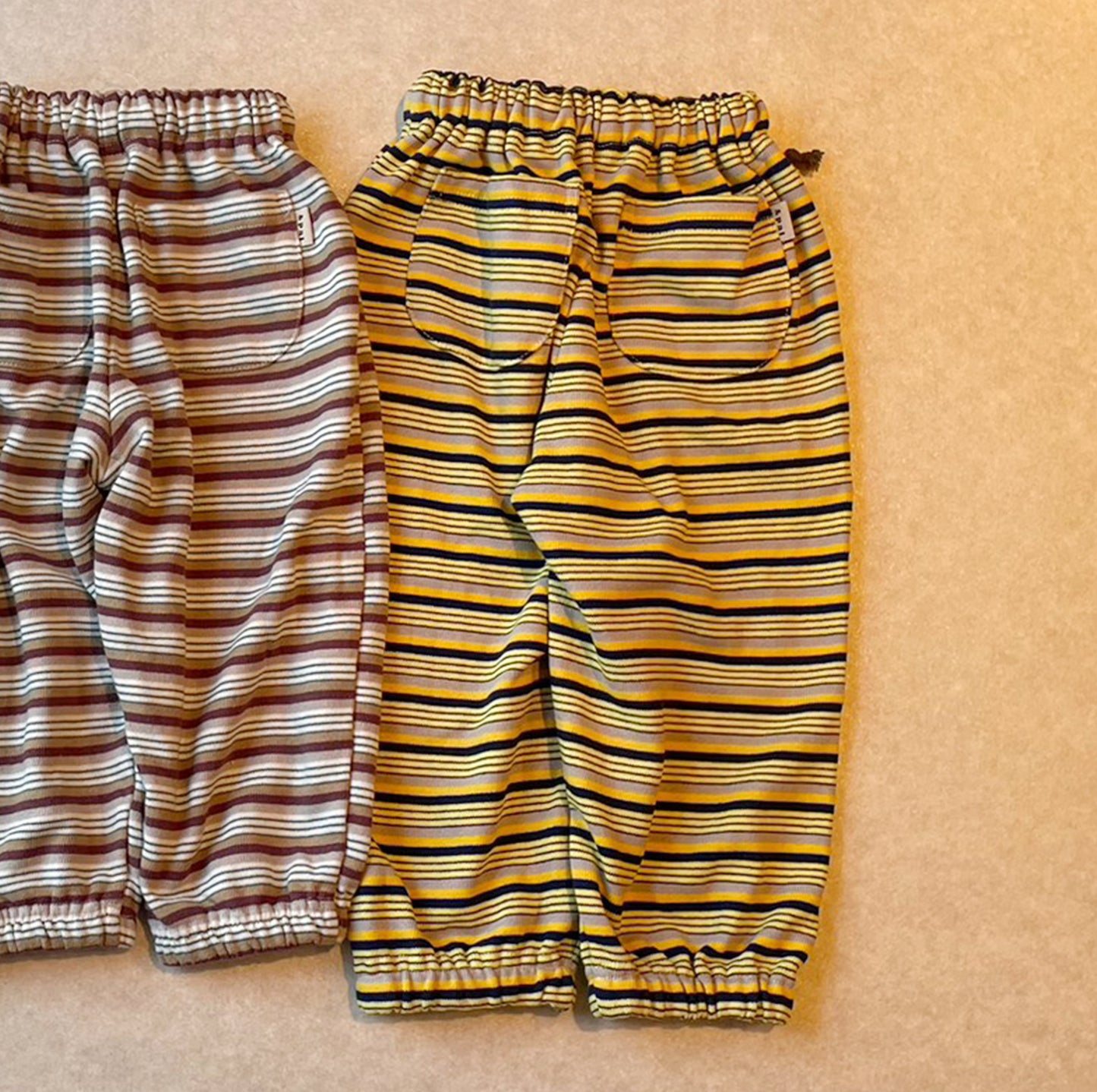 【30%OFF】&pal - Multi border sweat pants<yellow>