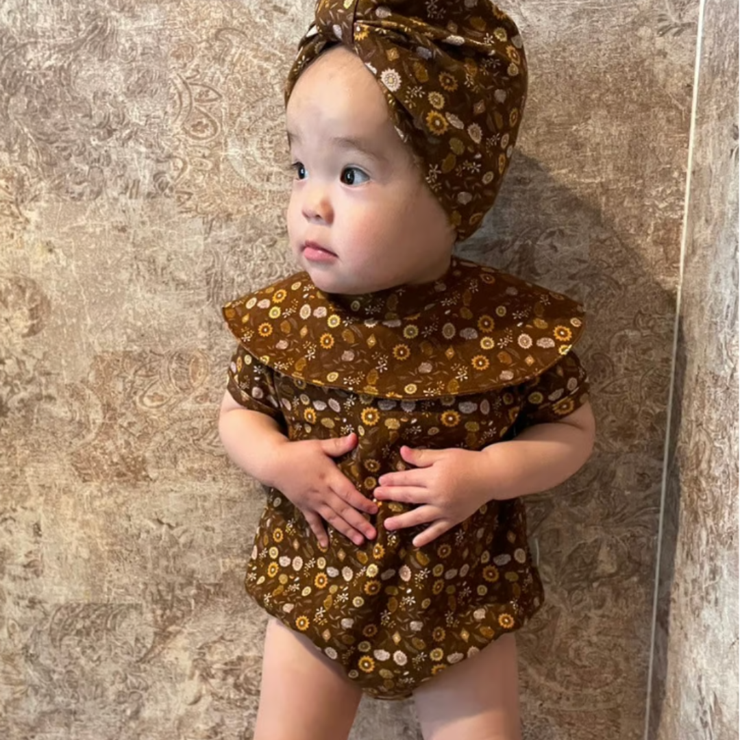 &pal - floral pattern rompers<brown>