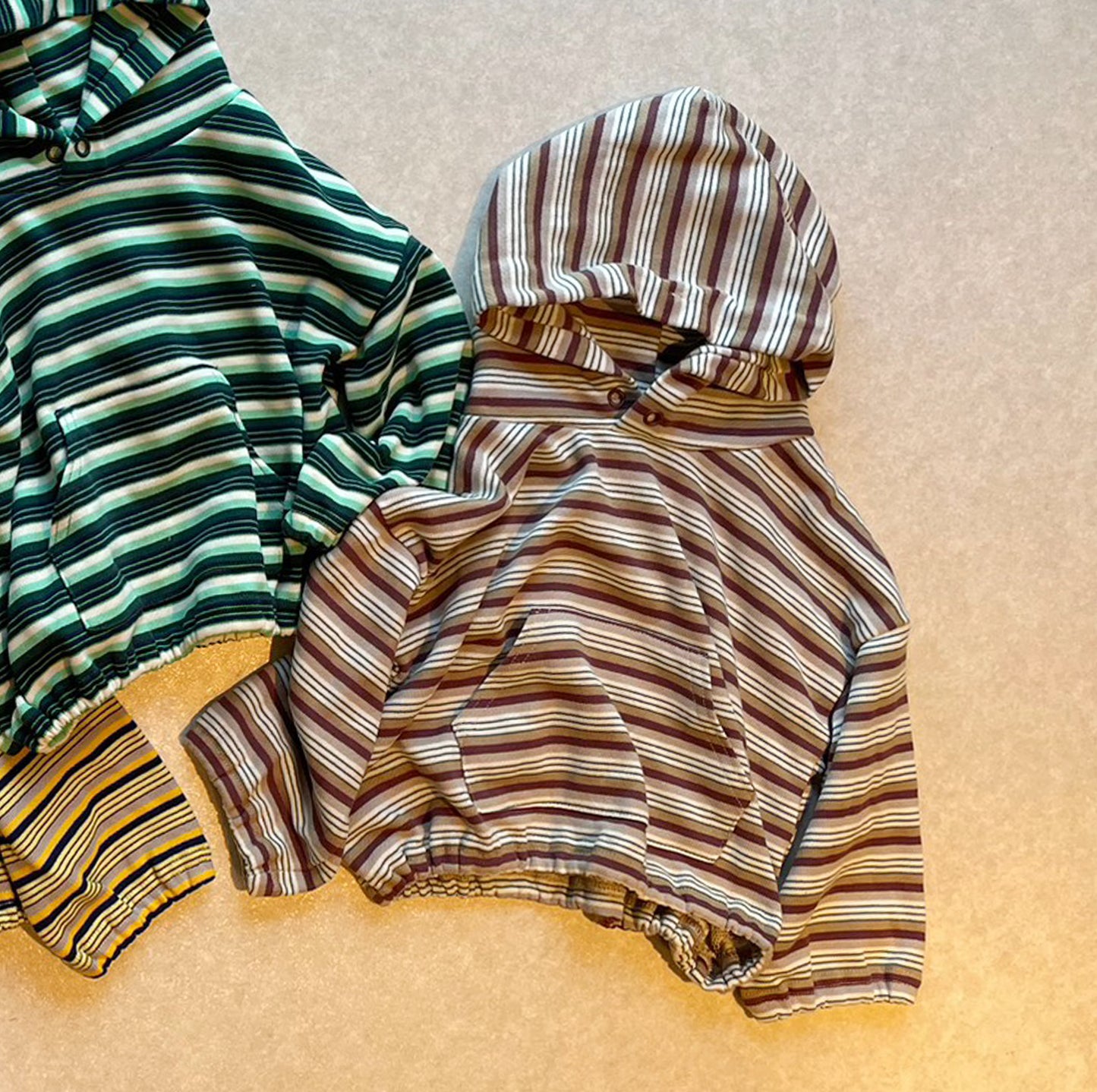 &pal - Multi border sweat hoodie<beige>