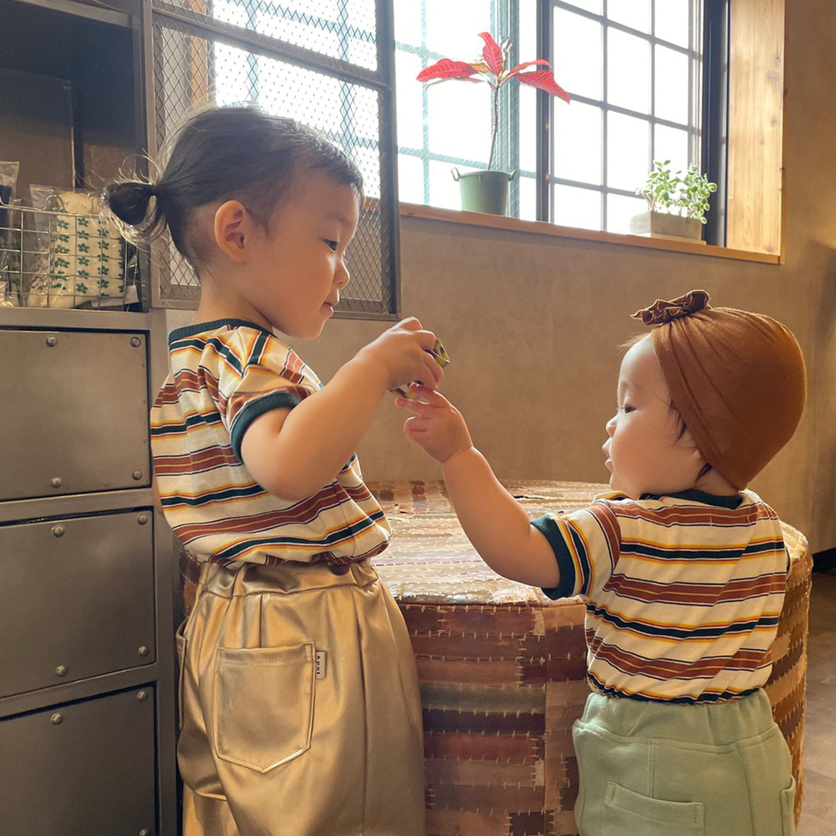 【30%OFF】&pal - multi summer border nosleeve rompus<brown>