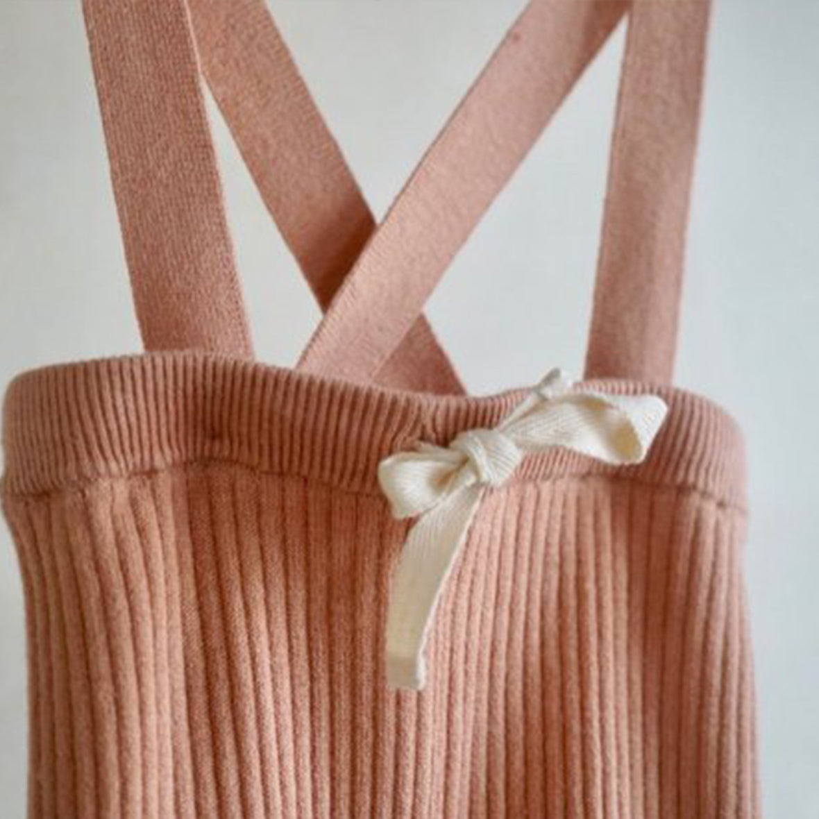 【預購】süß - Knit Unitard Patched on Hip<SALMON>