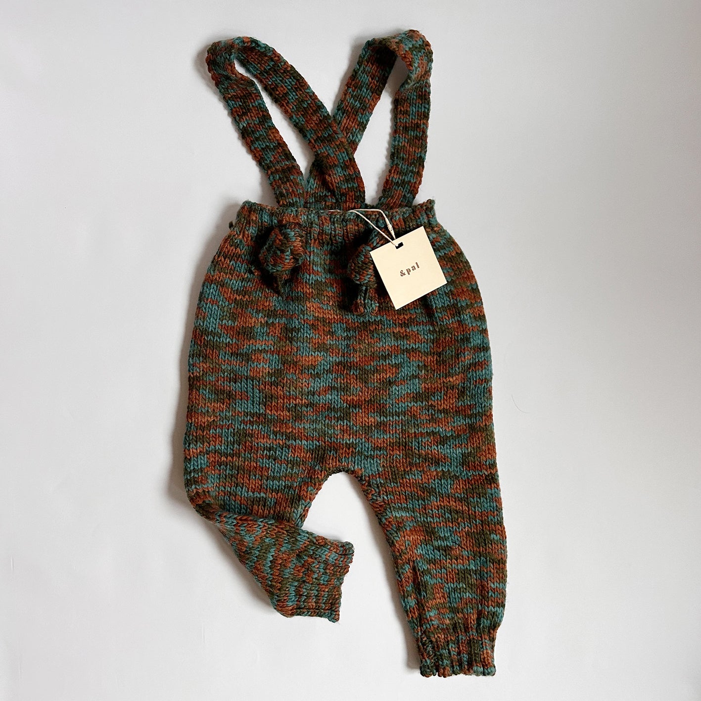 【30%OFF】&pal - mix knit salopette<khaki>