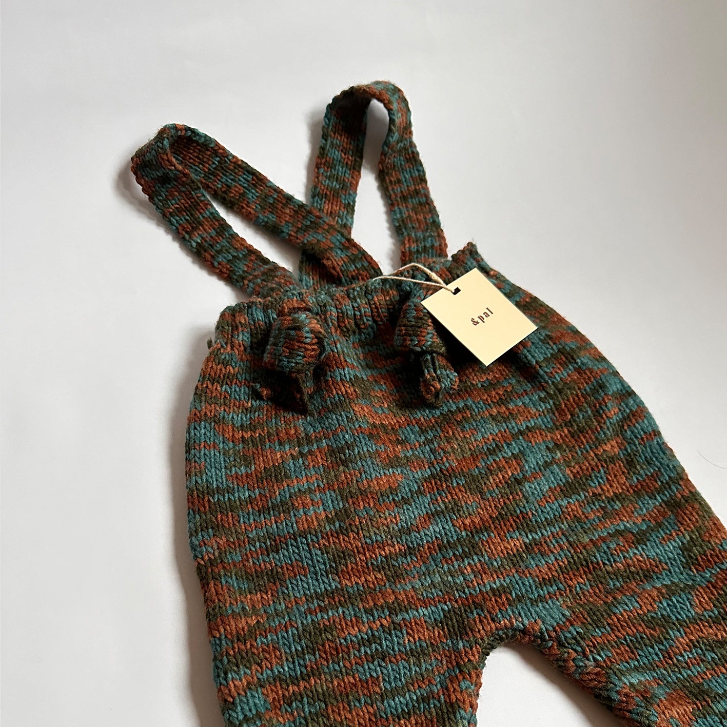 【30%OFF】&pal - mix knit salopette<khaki>