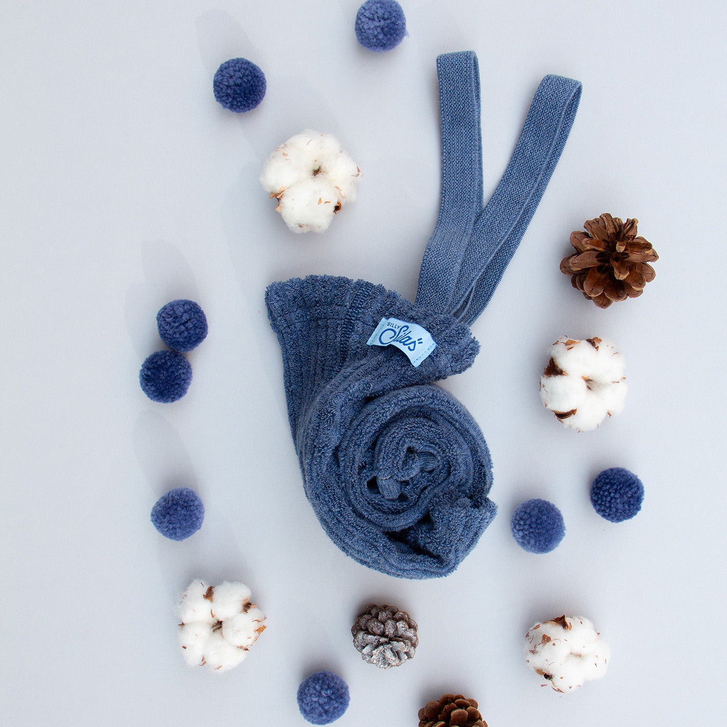 Silly Silas - Granny Teddy Footless 復古泰迪吊帶褲 <Steel Blue>