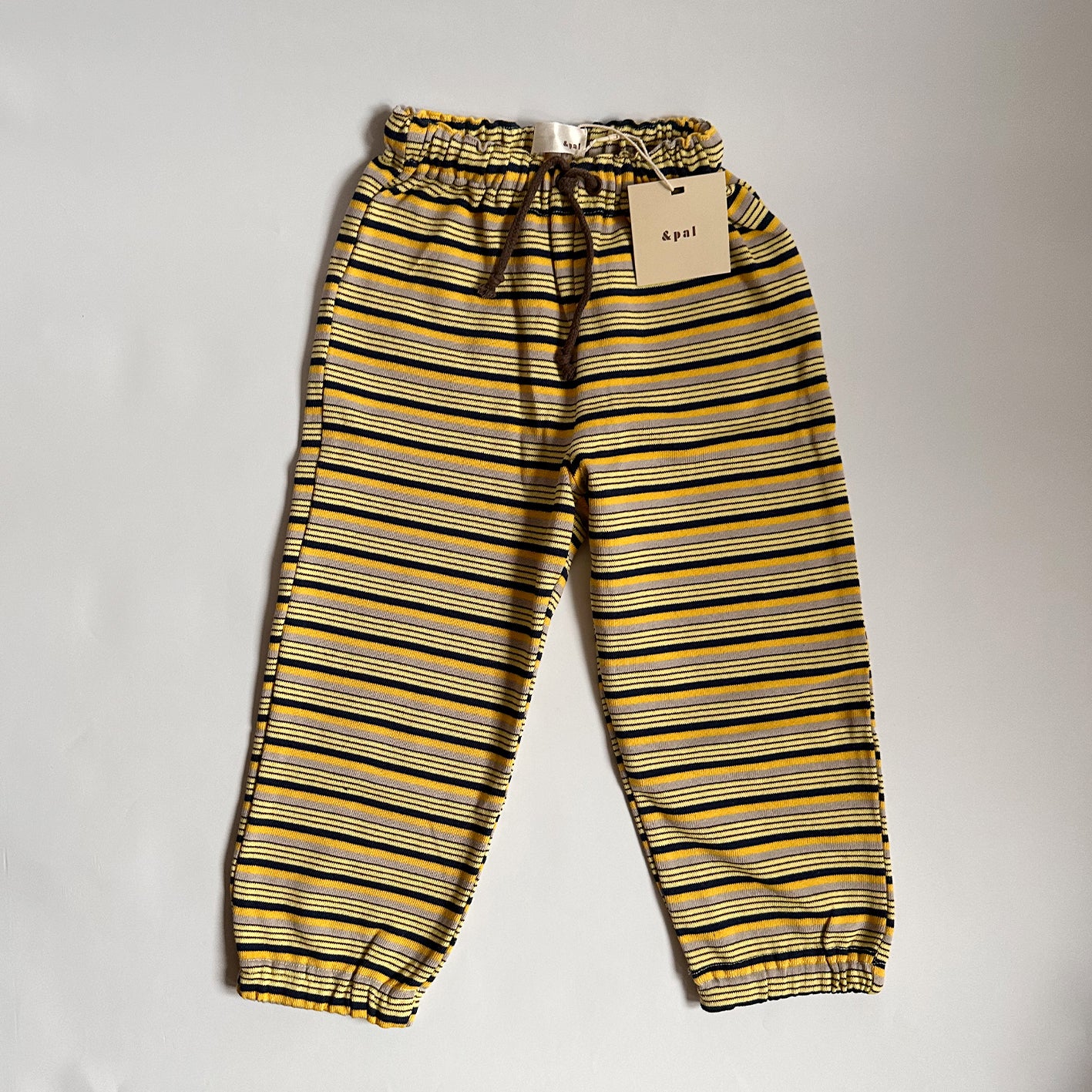 【30%OFF】&pal - Multi border sweat pants<yellow>