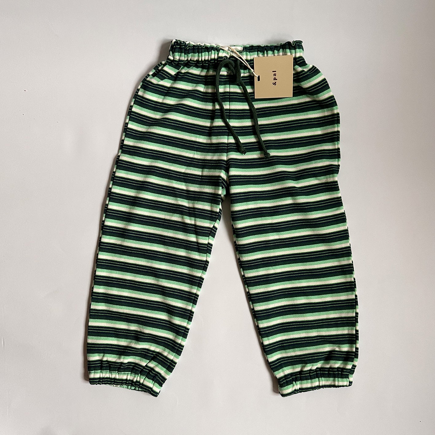 【30%OFF】&pal - Multi border sweat pants<green>
