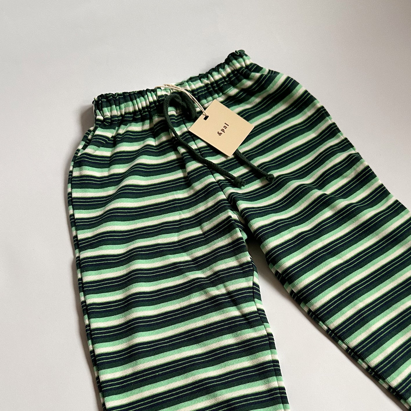 【30%OFF】&pal - Multi border sweat pants<green>