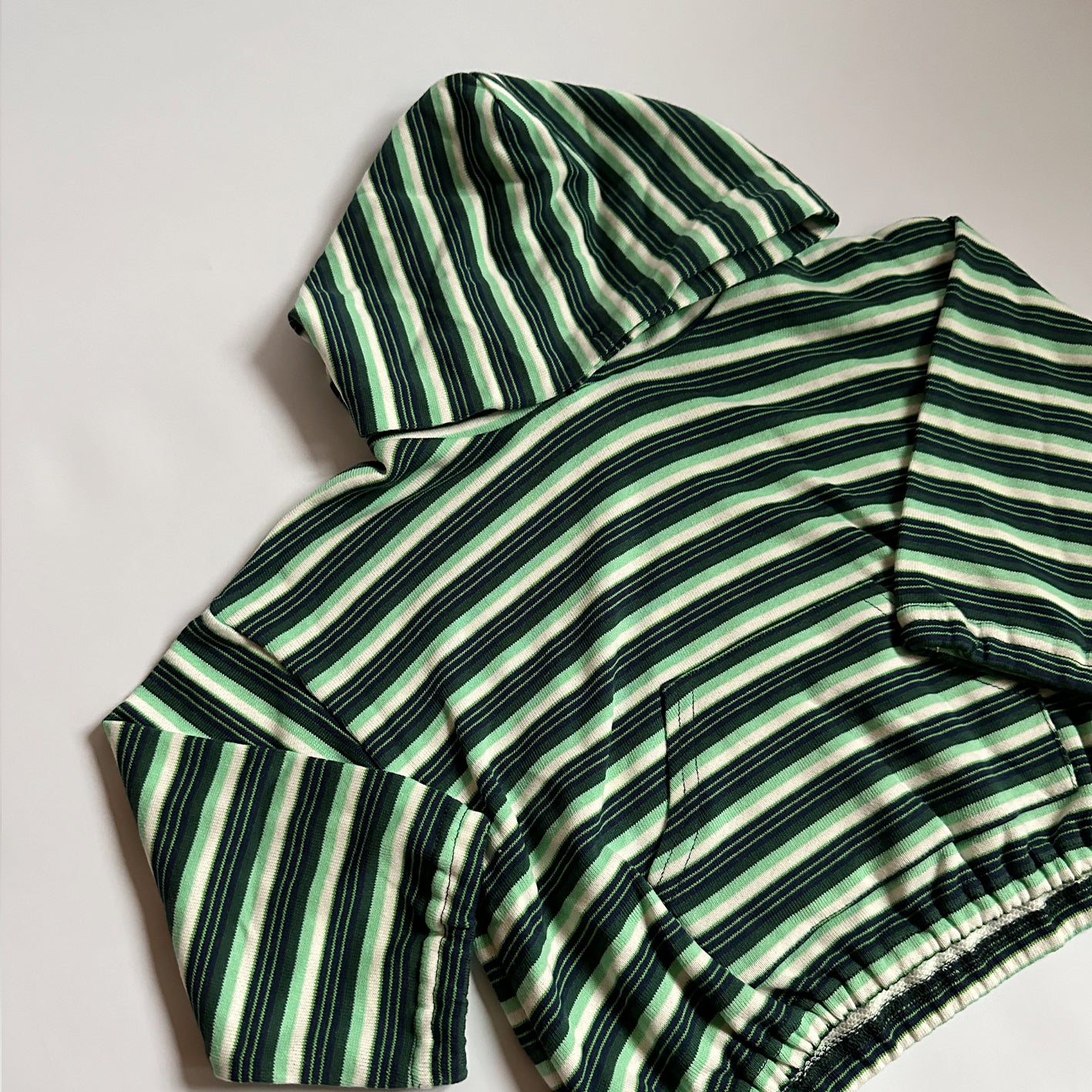 【30%OFF】&pal - Multi border sweat hoodie<green>