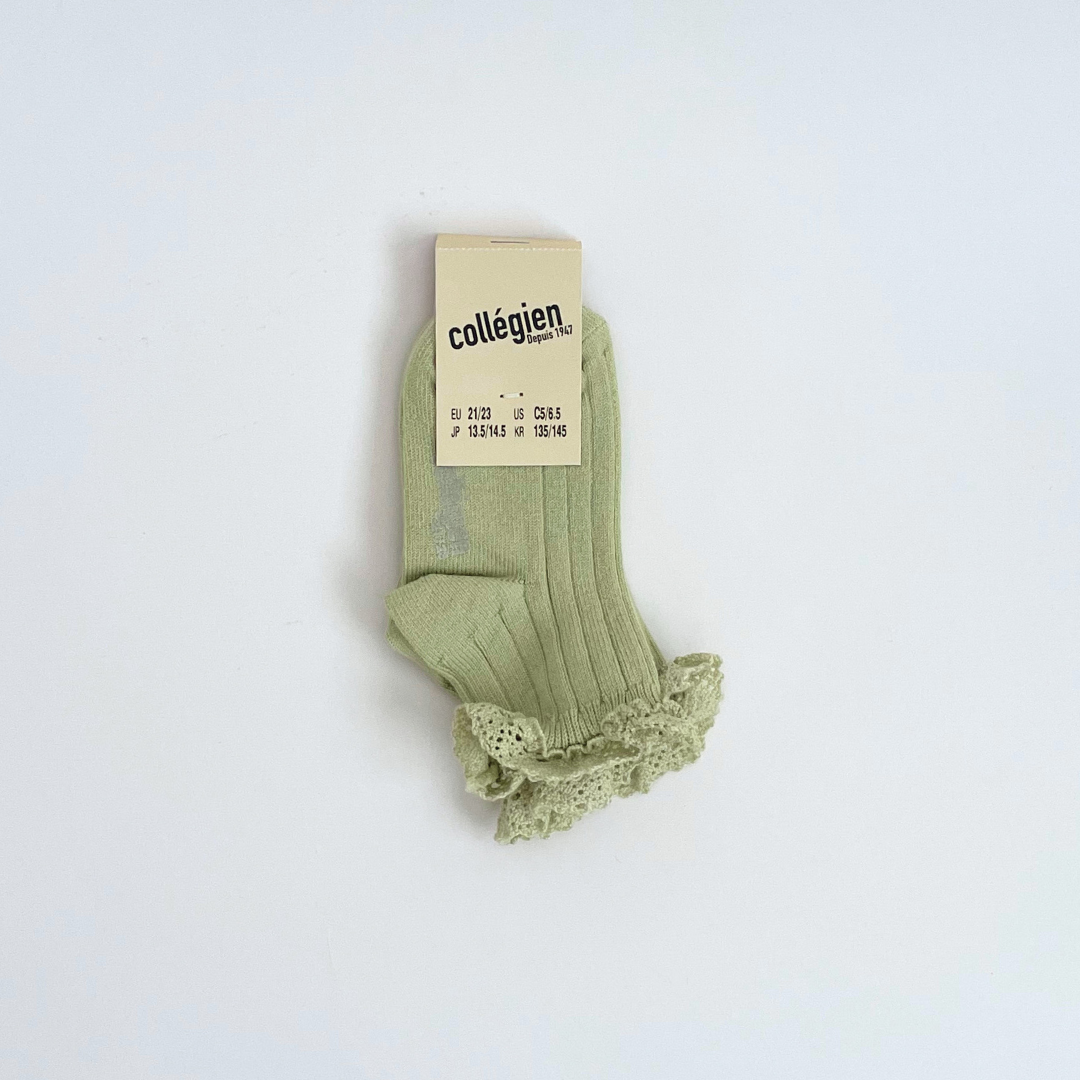 【預購】collegien - Lili - 蕾絲羅紋襪 <馬鞭草>
