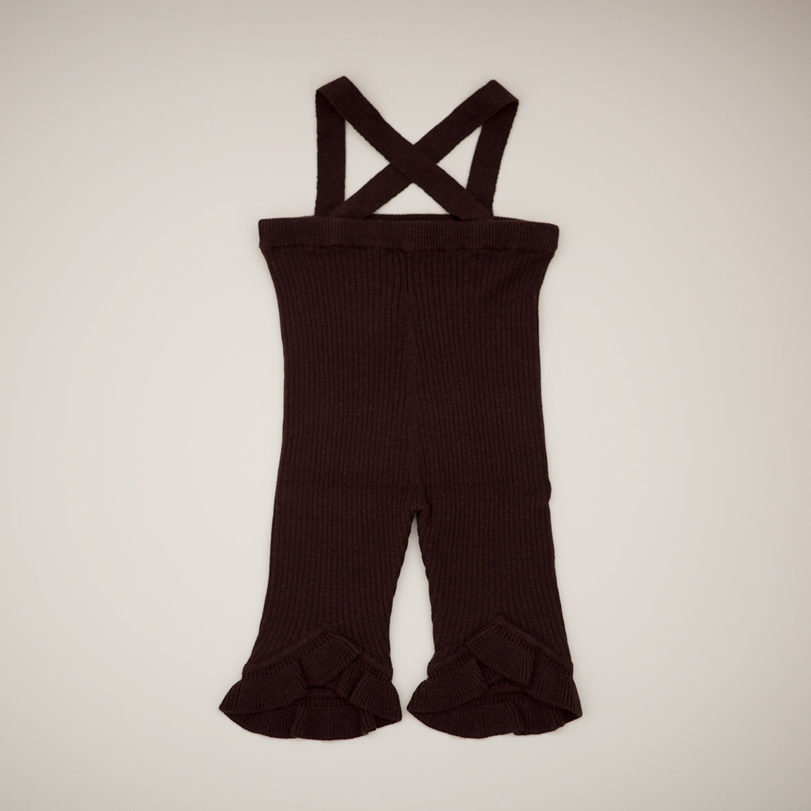 süß - Frilled Knit Unitard<BROWN>