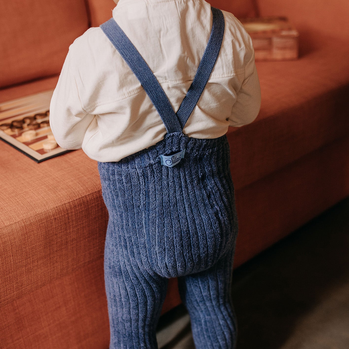 Silly Silas - Granny Teddy Footless 復古泰迪吊帶褲 <Steel Blue>