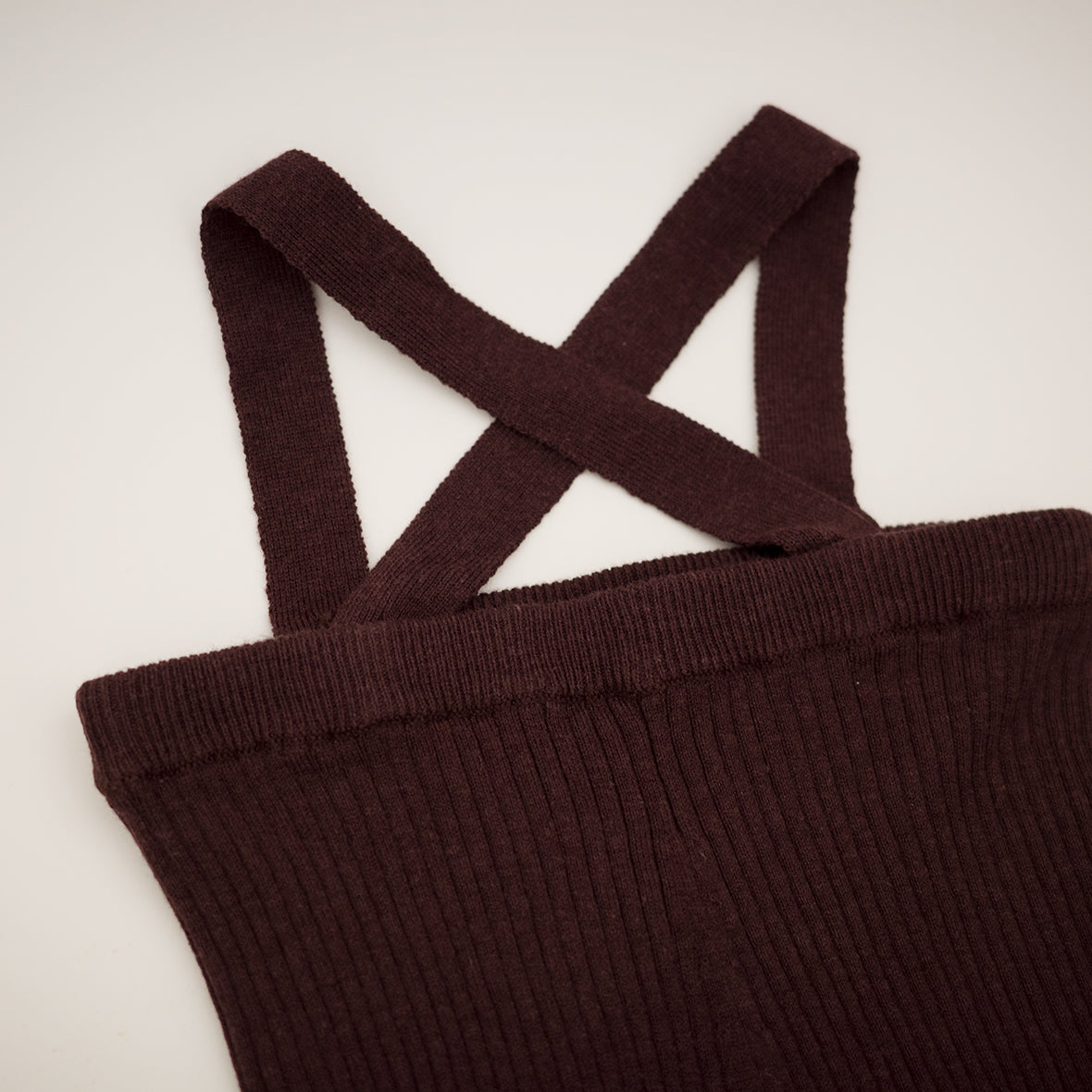 süß - Frilled Knit Unitard<BROWN>