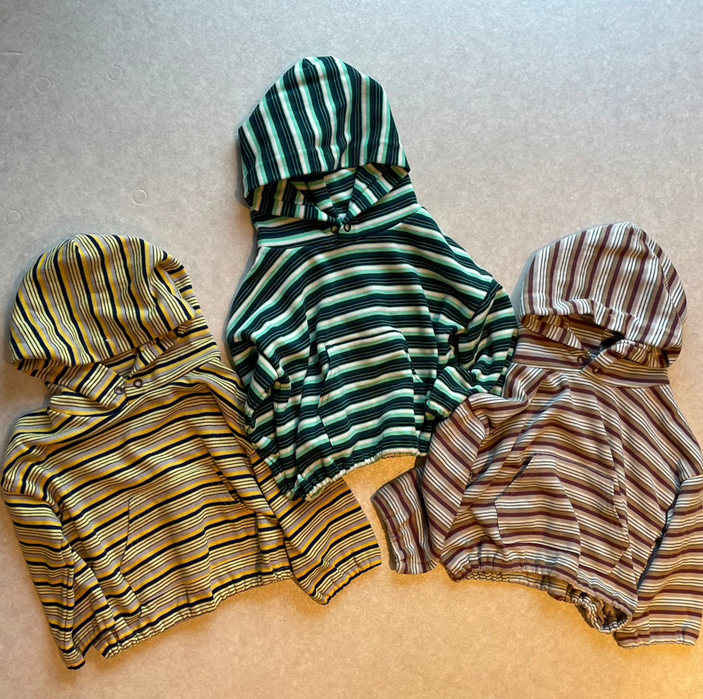 &pal - Multi border sweat hoodie<beige>