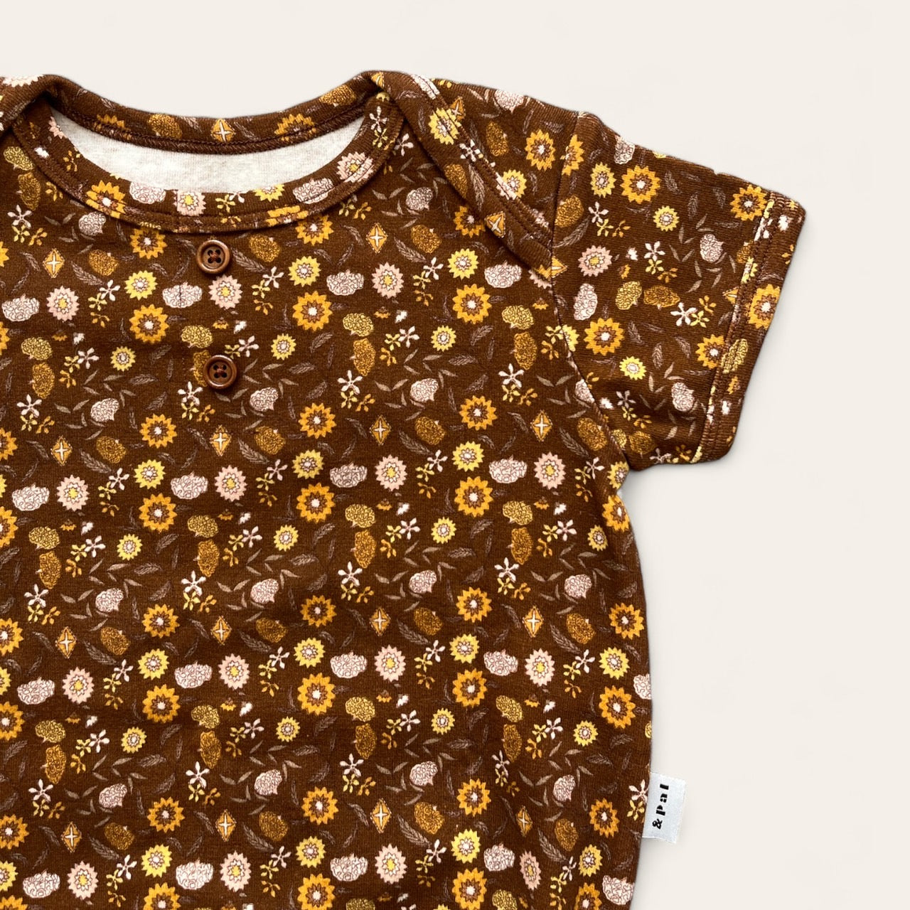 &pal - floral pattern rompers<brown>