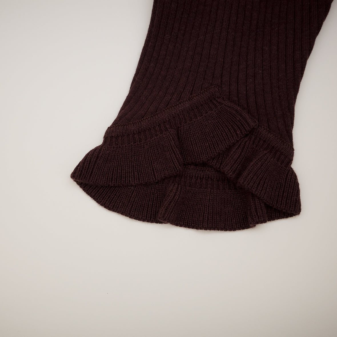 süß - Frilled Knit Unitard<BROWN>