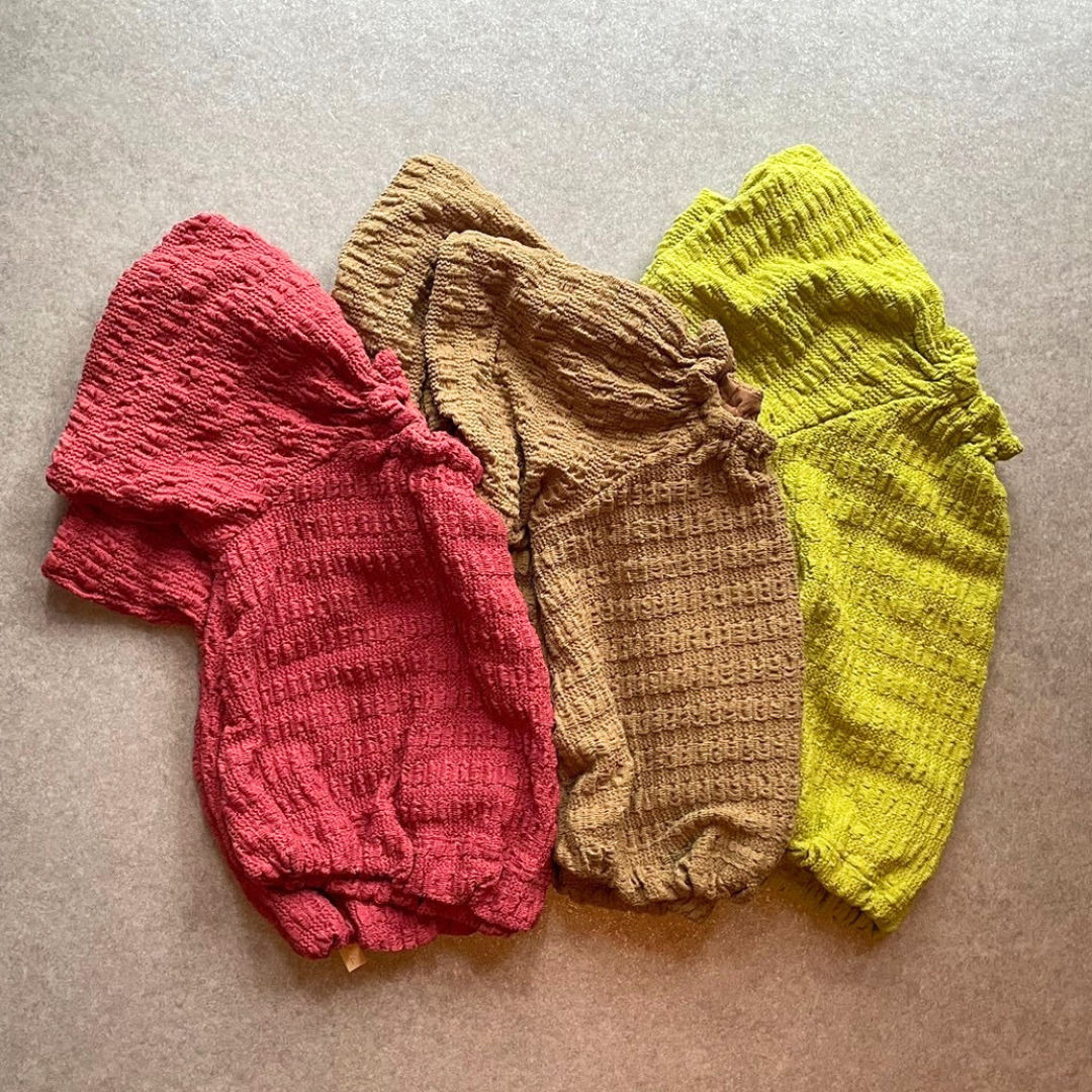 【預購】&pal - shirring puffsleeve tee<brown>
