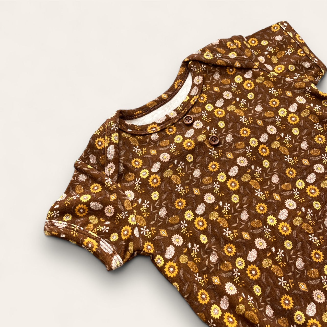 &pal - floral pattern rompers<brown>