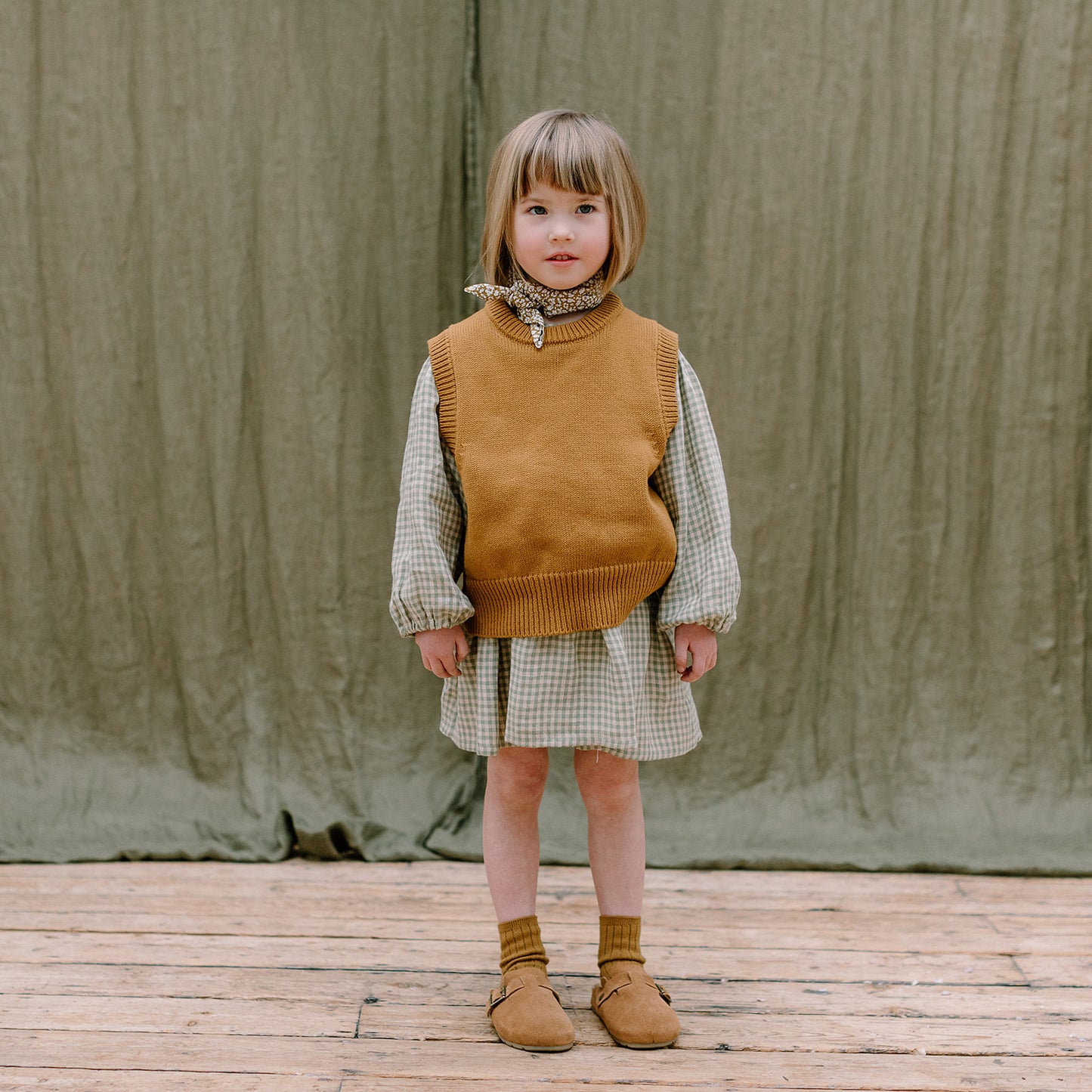 【30%OFF】Nellie Quats - Draughts Dress <Pistachio Mini Check Linen>
