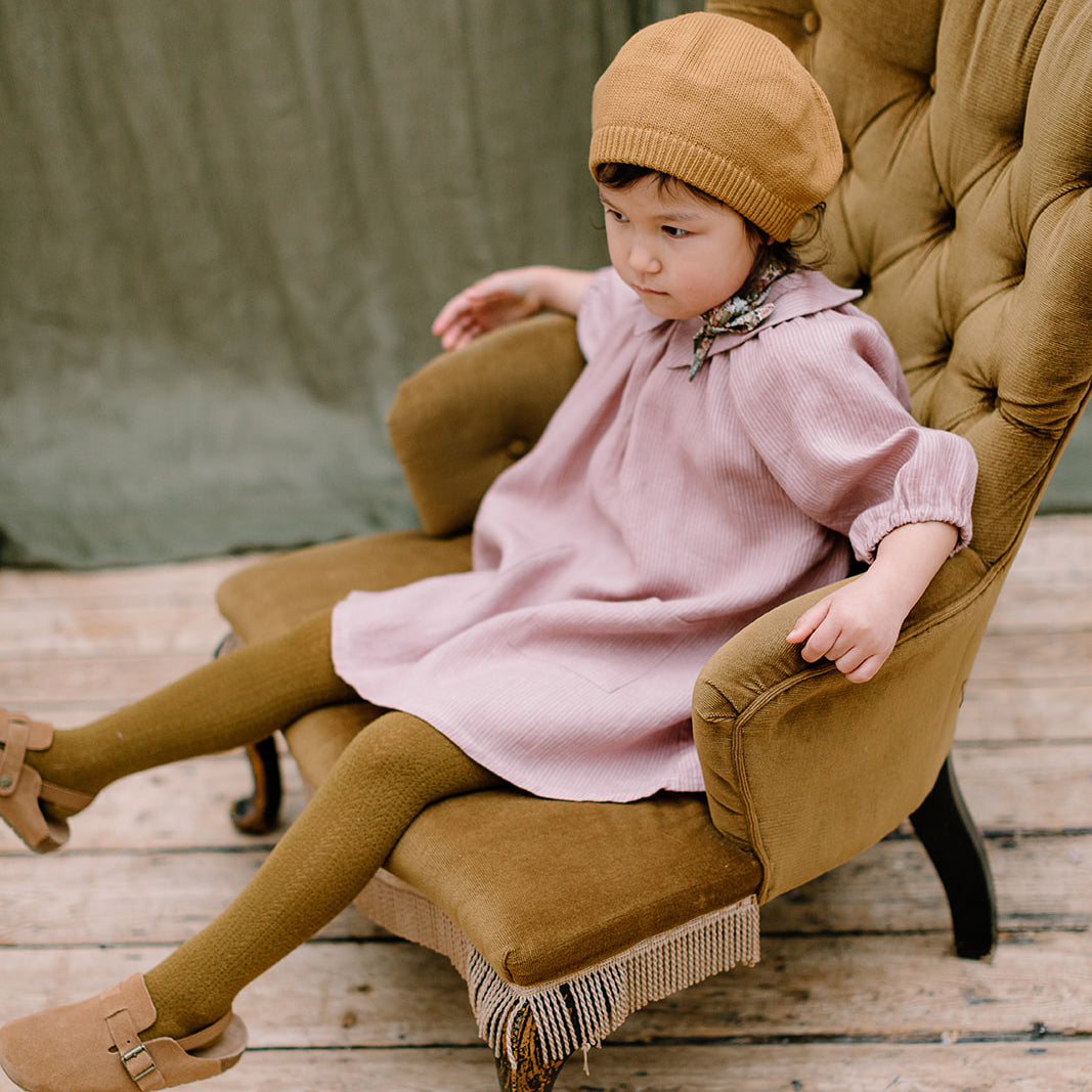【50%OFF】Nellie Quats - Mother May I Dress <Dusty Rose Stripe Linen>