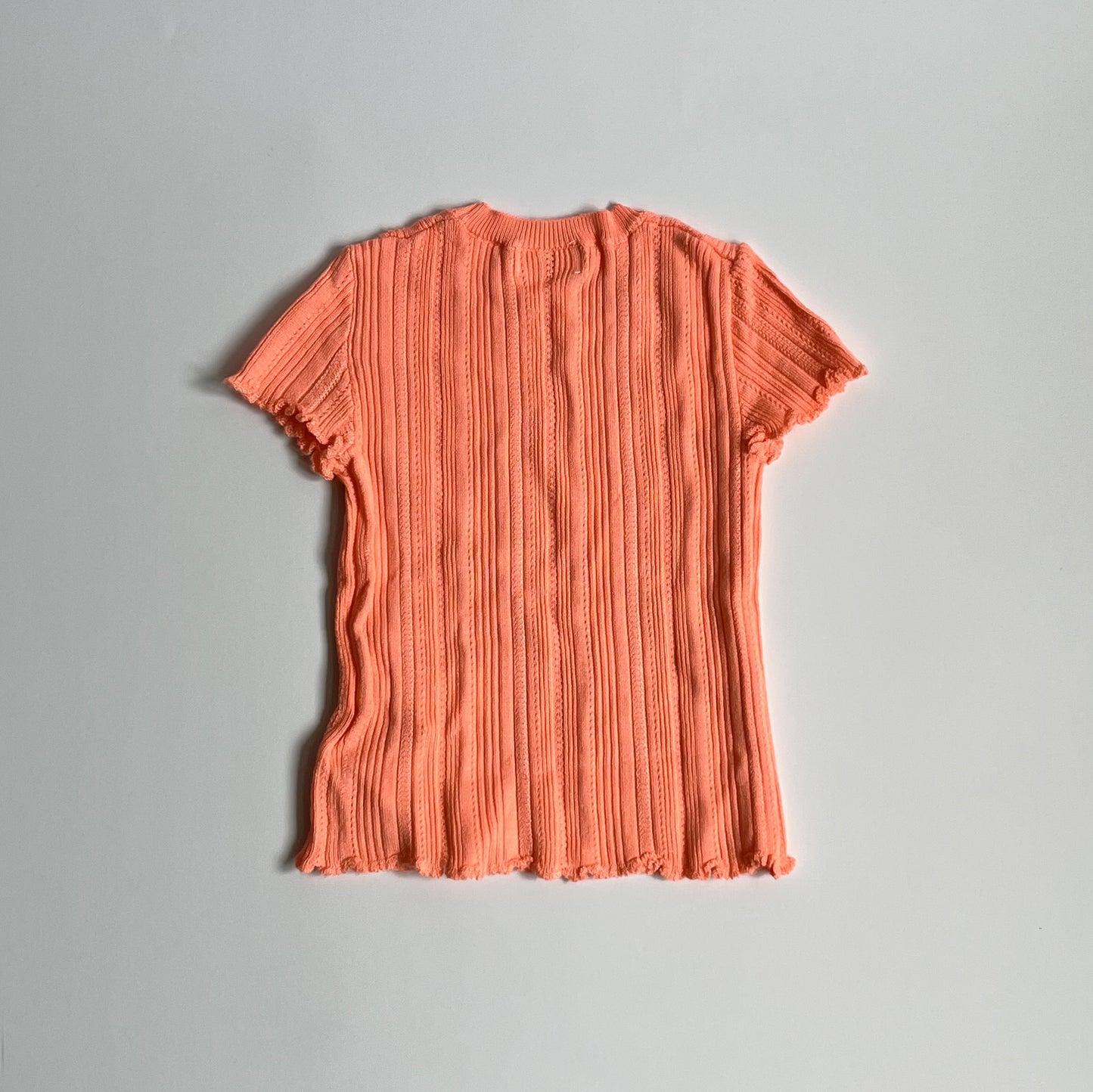 süß - Eyelet Rib Knit Tops<NEON PINK>