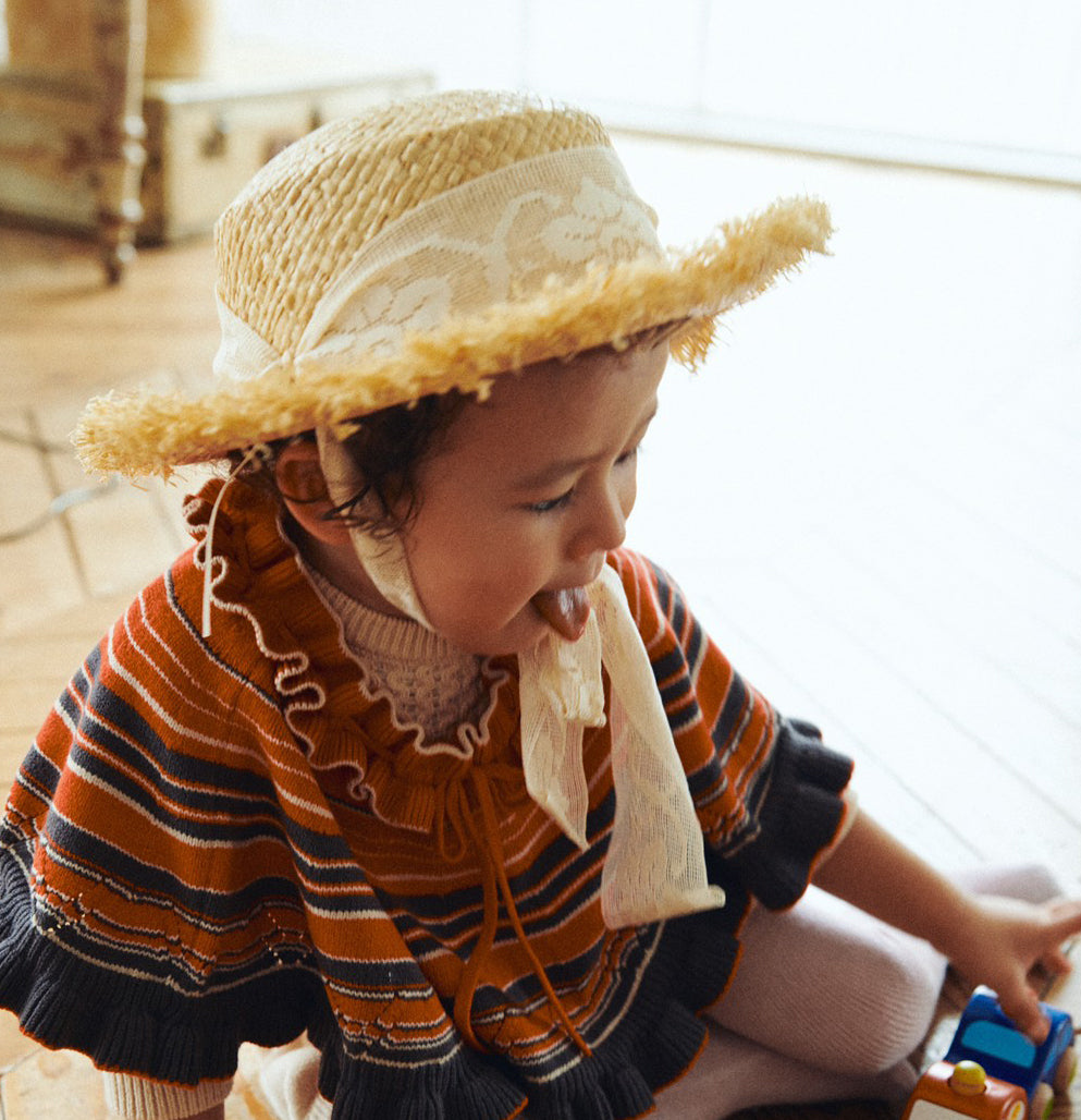 süß - Straw Hat with Italian Lace