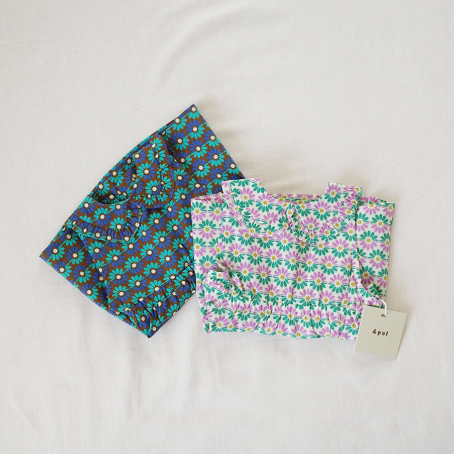 【30%OFF】&pal - flower print nosleeve shirt<pink>
