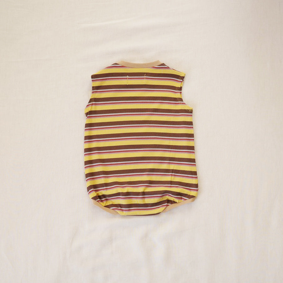 【30%OFF】&pal - multi border nosleeve rompus<yellow>