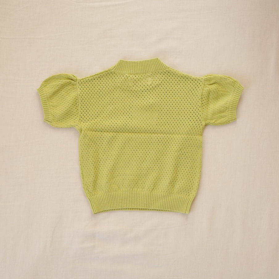 【30%OFF】&pal - sukashiami puffsleeve knit<lime>
