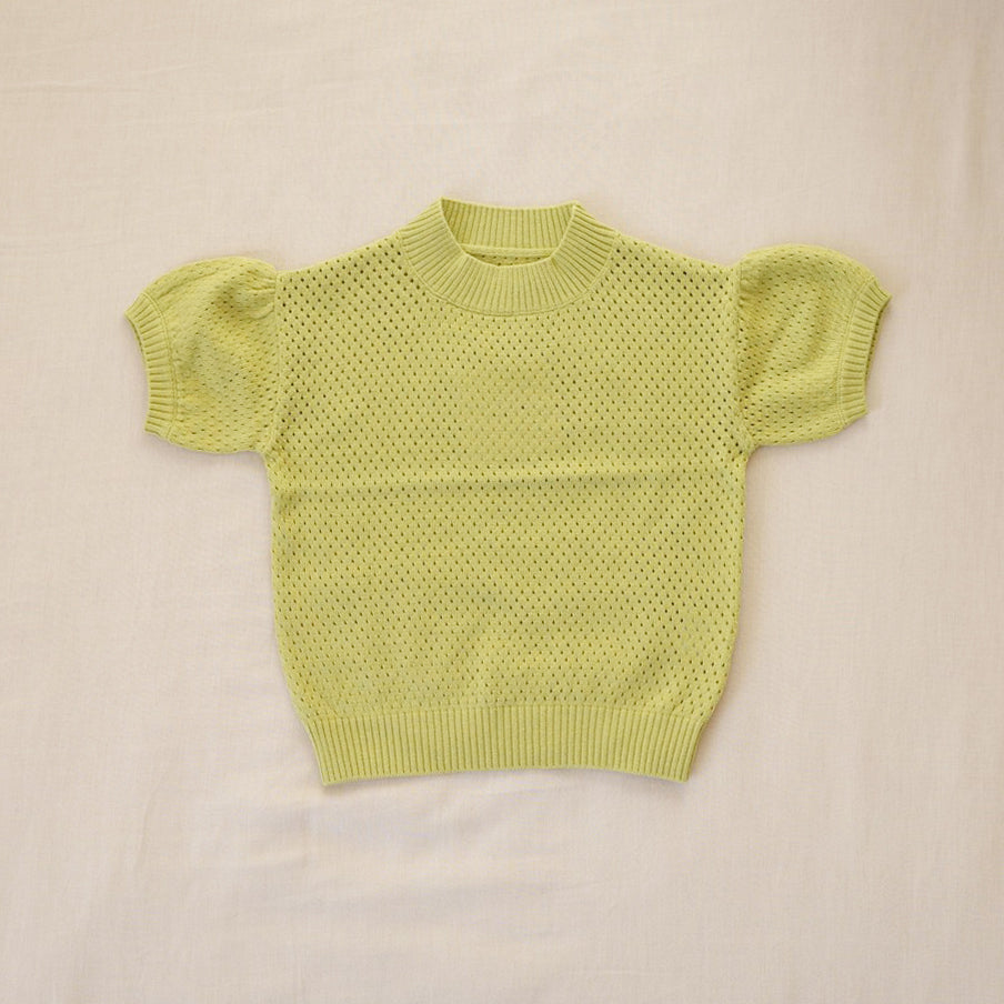 【30%OFF】&pal - sukashiami puffsleeve knit<lime>
