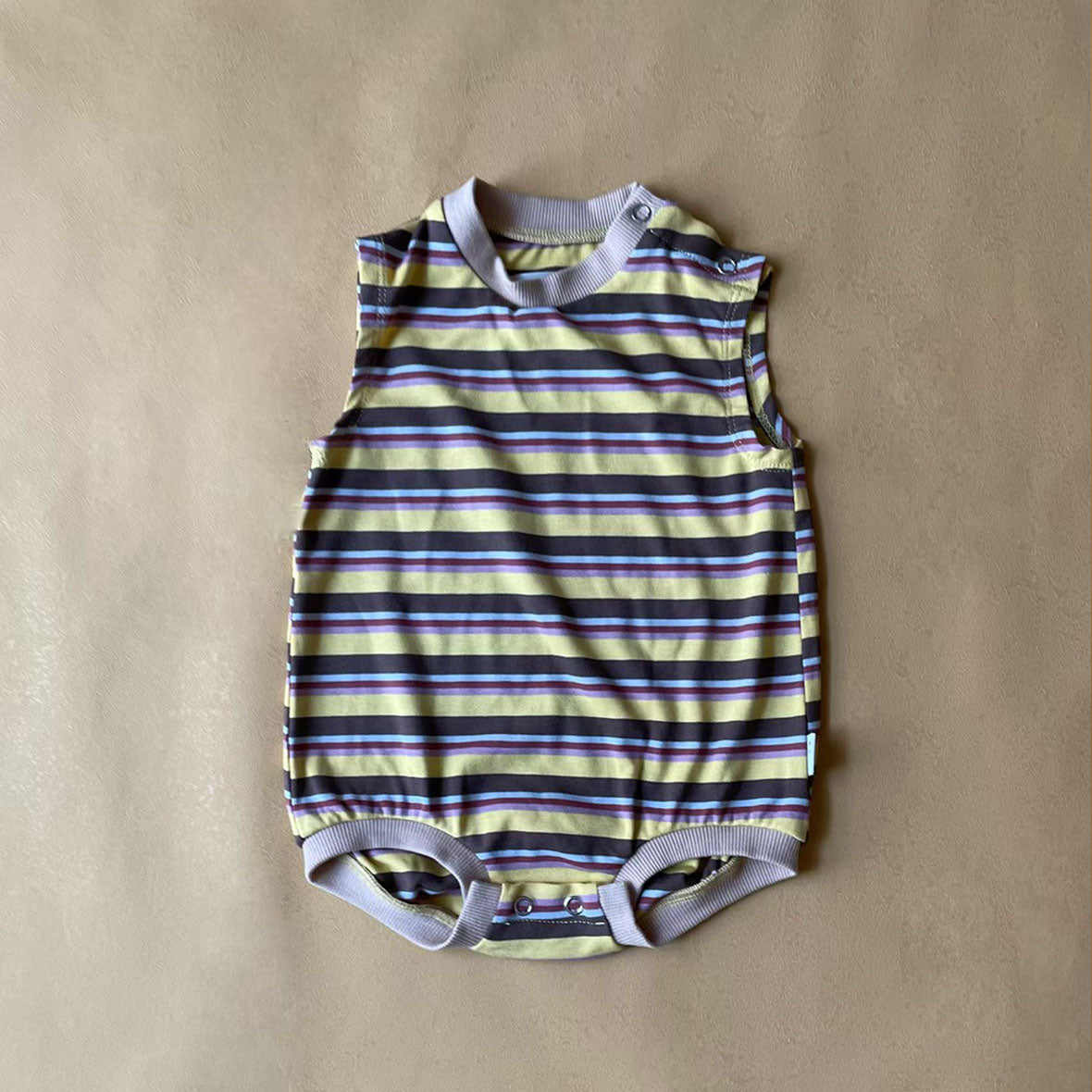 【30%OFF】&pal - multi border nosleeve rompus<yellow>