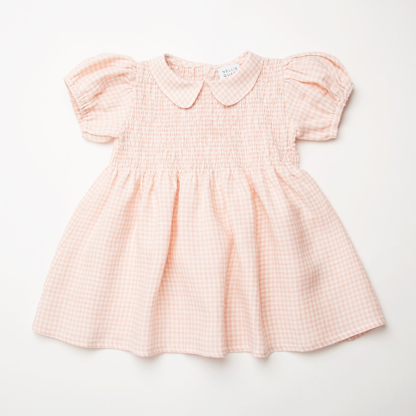 【40%OFF】Nellie Quats - Draughts Dress <Powder Pink Check Linen>