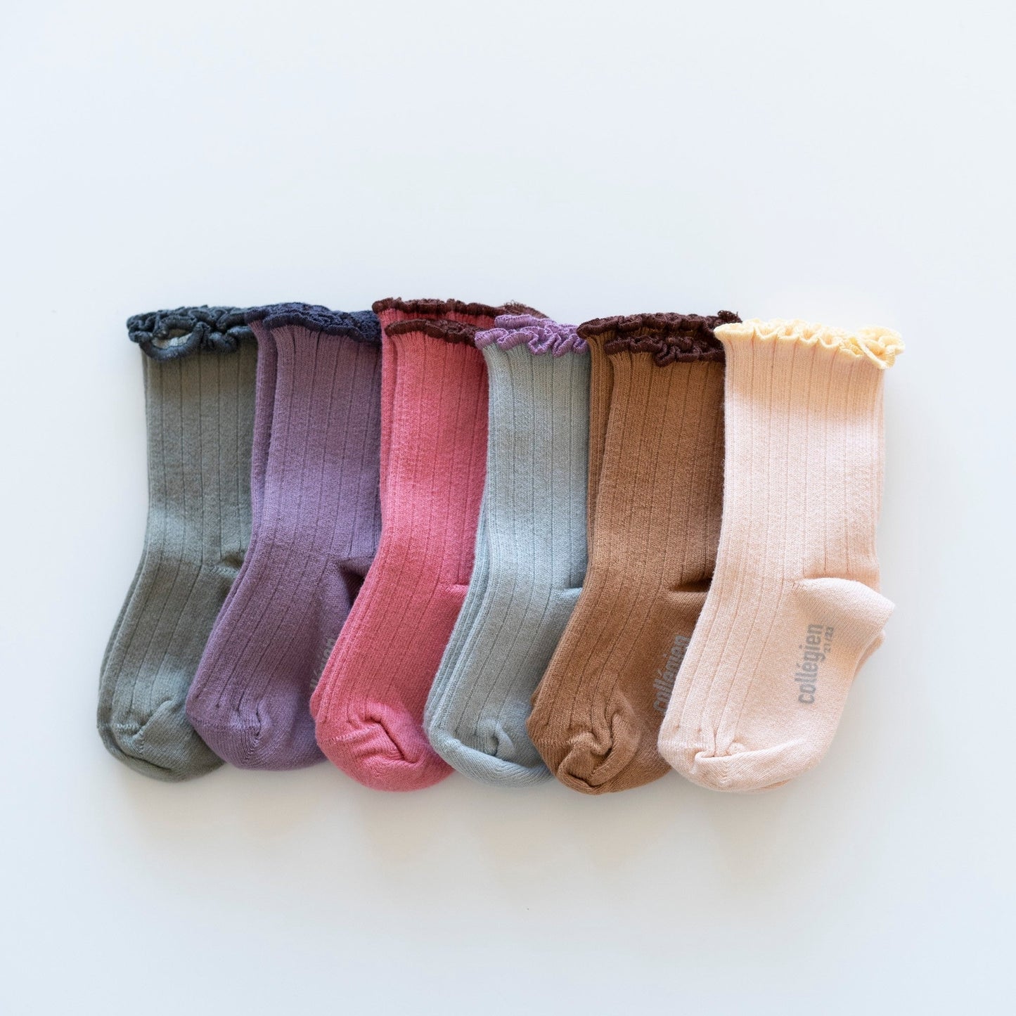 restock【預購】collegien - Delphine - 滾邊羅紋襪 <紫藤花>