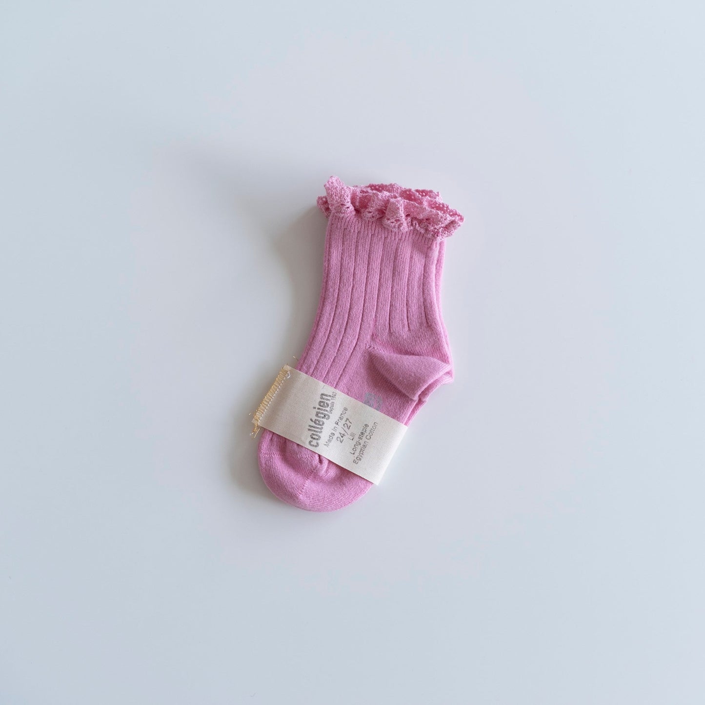 collegien - Lili - 蕾絲羅紋襪 ＜糖果粉紅＞